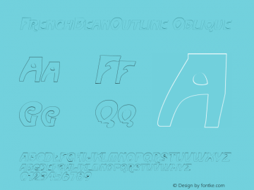 FrenchBeanOutline Oblique Rev. 003.000 Font Sample