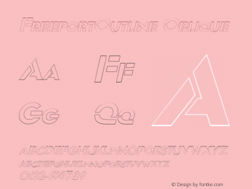 FreeportOutline Oblique Rev. 003.000 Font Sample