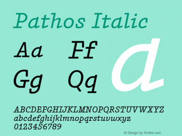 Pathos Regular Italic Version 1.001图片样张