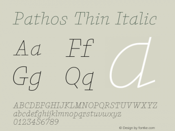 Pathos Thin Italic Version 1.001图片样张