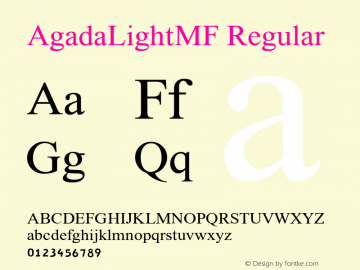 AgadaLightMF-Regular Version 2.000图片样张