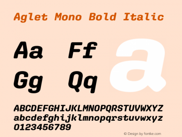 Aglet Mono Bold Italic V�e�r�s�i�o�n� �1�.�0�0�1�;�h�o�t�c�o�n�v� �1�.�0�.�1�1�6�;�m�a�k�e�o�t�f�e�x�e� �2�.�5�.�6�5�6�0�1图片样张