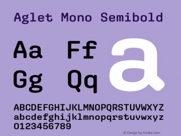 Aglet Mono Semibold V�e�r�s�i�o�n� �1�.�0�0�1�;�h�o�t�c�o�n�v� �1�.�0�.�1�1�6�;�m�a�k�e�o�t�f�e�x�e� �2�.�5�.�6�5�6�0�1图片样张