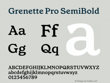 Grenette Pro SemiBold Version 3.001图片样张