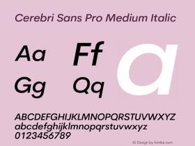 Cerebri Sans Pro Medium Italic Version 2.023;hotconv 1.0.109;makeotfexe 2.5.65596图片样张