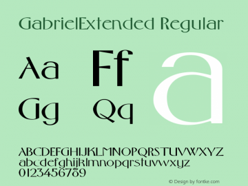 GabrielExtended Regular Rev. 003.000 Font Sample