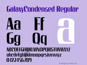 GalaxyCondensed Regular Rev. 003.000 Font Sample