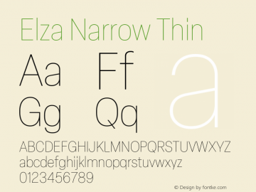 Elza Narrow  Thin Version 1.000图片样张