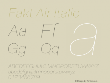 Fakt Air Italic Version 4.001; build 0006图片样张
