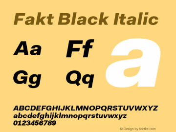 Fakt Black Italic Version 4.001; build 0006图片样张