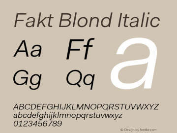 Fakt Blond Italic Version 4.001; build 0006图片样张