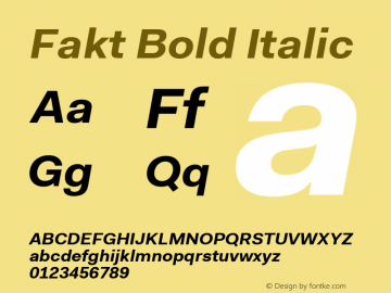 Fakt Bold Italic Version 4.001; build 0006图片样张