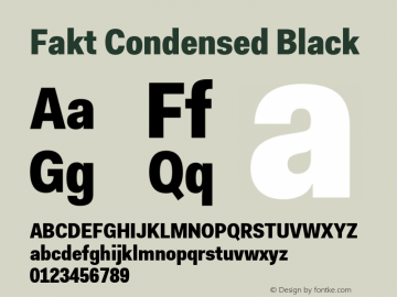 Fakt Condensed  Black Version 4.001; build 0006图片样张