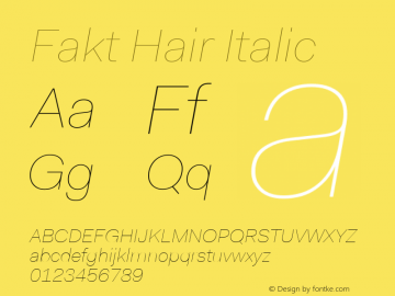 Fakt Hair Italic Version 4.001; build 0006图片样张