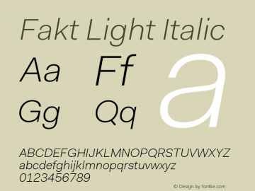 Fakt Light Italic Version 4.001; build 0006图片样张