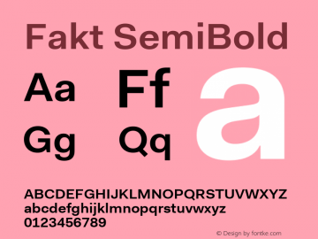 Fakt SemiBold Version 4.001; build 0006图片样张