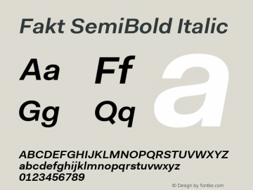 Fakt SemiBold Italic Version 4.001; build 0006图片样张