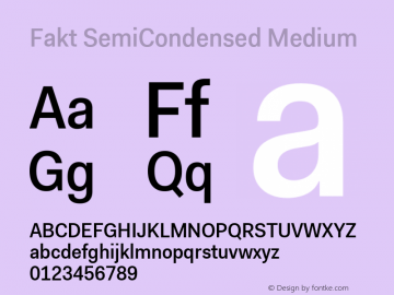 Fakt SemiCondensed  Medium Version 4.001; build 0006图片样张