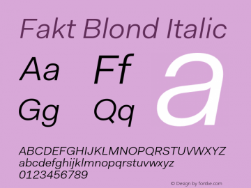 Fakt-BlondItalic Version 4.001; build 0006图片样张