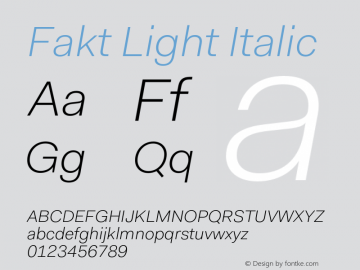 Fakt-LightItalic Version 4.001; build 0006图片样张