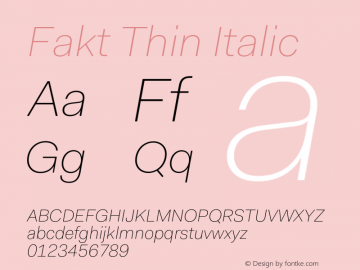 Fakt-ThinItalic Version 4.001; build 0006图片样张