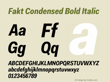 FaktCondensed-BoldItalic Version 4.001; build 0006图片样张