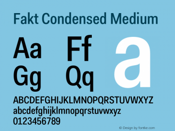 FaktCondensed-Medium Version 4.001; build 0006图片样张