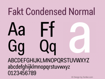 FaktCondensed-Normal Version 4.001; build 0006图片样张