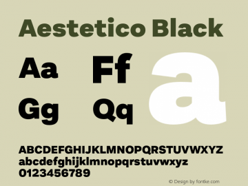 Aestetico Black Version 0.007;PS 000.007;hotconv 1.0.88;makeotf.lib2.5.64775图片样张