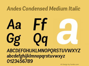 AndesCondensedMedium-Italic 1.000图片样张