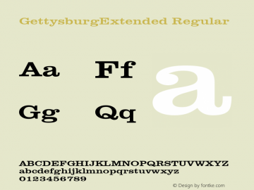 GettysburgExtended Regular Rev. 003.000 Font Sample