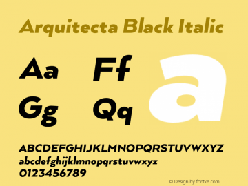 Arquitecta Black Italic Version 1.000;PS 001.000;hotconv 1.0.88;makeotf.lib2.5.64775图片样张