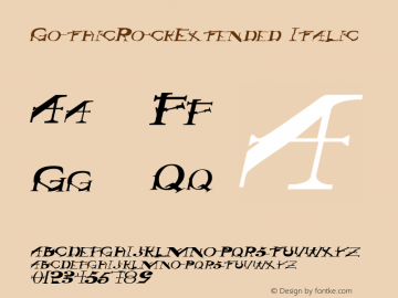 GothicRockExtended Italic Rev. 003.000图片样张