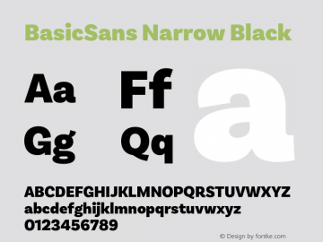 BasicSans Narrow Black Version 2.000;PS 002.000;hotconv 1.0.88;makeotf.lib2.5.64775图片样张