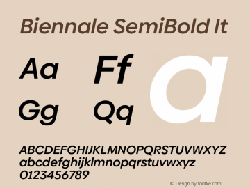 Biennale SemiBold It Version 1.001;hotconv 1.0.109;makeotfexe 2.5.65596图片样张