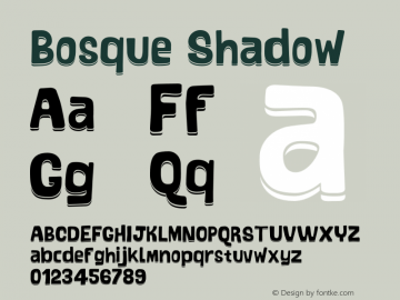 Bosque-Shadow Version 1.000;PS 001.000;hotconv 1.0.88;makeotf.lib2.5.64775图片样张