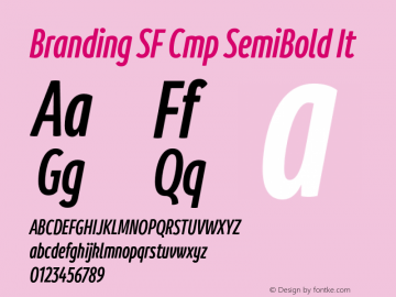 Branding SF Cmp SemiBold It Version 1.000;hotconv 1.0.109;makeotfexe 2.5.65596图片样张