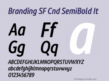 Branding SF Cnd SemiBold It Version 1.000;hotconv 1.0.109;makeotfexe 2.5.65596图片样张