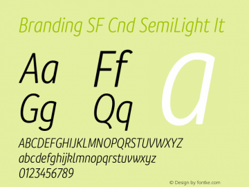 Branding SF Cnd SemiLight It Version 1.000;hotconv 1.0.109;makeotfexe 2.5.65596图片样张