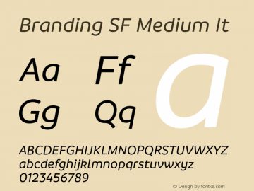 Branding SF Medium It Version 1.000;hotconv 1.0.109;makeotfexe 2.5.65596图片样张