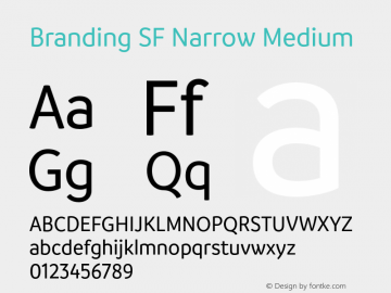 Branding SF Narrow Medium Version 1.000;hotconv 1.0.109;makeotfexe 2.5.65596图片样张