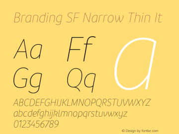 Branding SF Narrow Thin It Version 1.000;hotconv 1.0.109;makeotfexe 2.5.65596图片样张