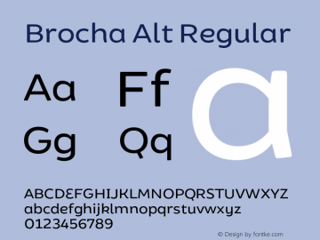 BrochaAlt-Regular Version 1.000;PS 001.000;hotconv 1.0.88;makeotf.lib2.5.64775图片样张