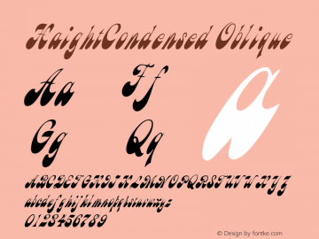 HaightCondensed Oblique Rev. 003.000 Font Sample