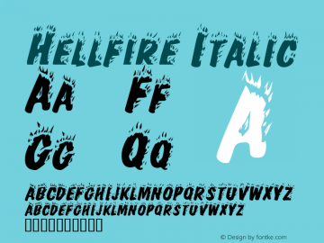 Hellfire Italic Rev. 003.000 Font Sample