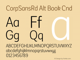 CorpSansRdAlt-BookCnd Version 1.000;PS 001.000;hotconv 1.0.88;makeotf.lib2.5.64775图片样张