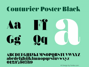 Couturier Poster Black Version 1.000;PS 001.000;hotconv 1.0.88;makeotf.lib2.5.64775图片样张