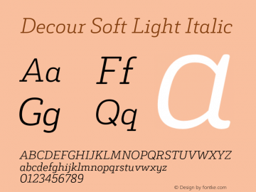 DecourSoft-LightItalic Version 1.000;PS 001.000;hotconv 1.0.88;makeotf.lib2.5.64775图片样张