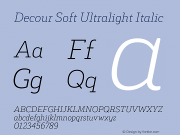 DecourSoft-UltralightItalic Version 1.000;PS 001.000;hotconv 1.0.88;makeotf.lib2.5.64775图片样张