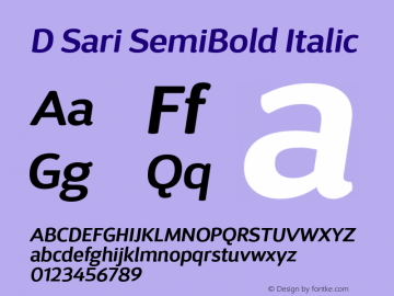 DSariSemiBold-Italic 1.000图片样张